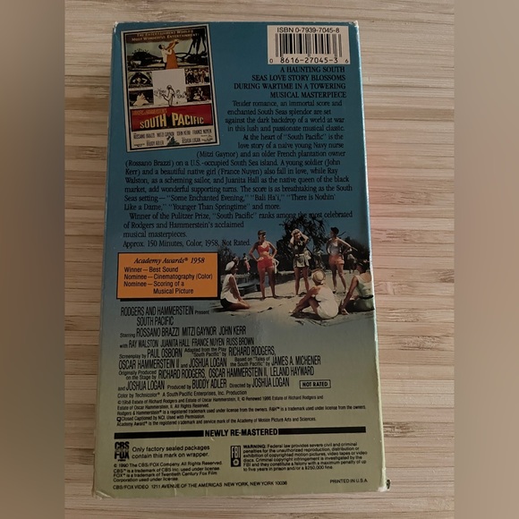 South Pacific VHS Movie Tape - Picture 2 of 3